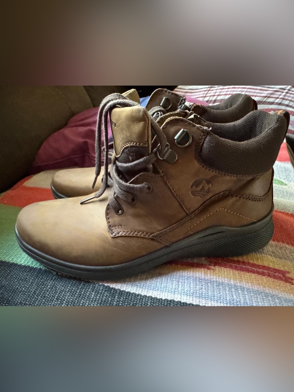 Flexi Brown Lace-Up Kids Ankle Boots